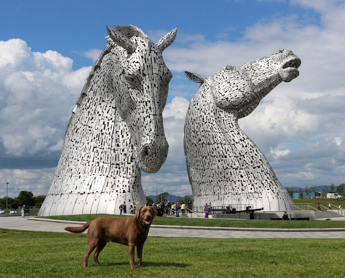 Dog walking at The Kelpies – Falkirk Dog Walks