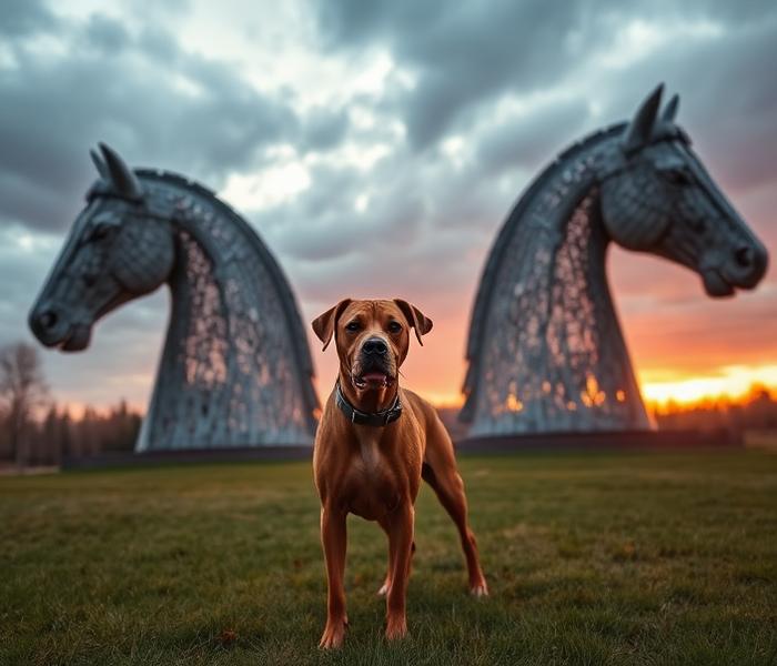 Dog walking at The Kelpies – Falkirk Dog Walks